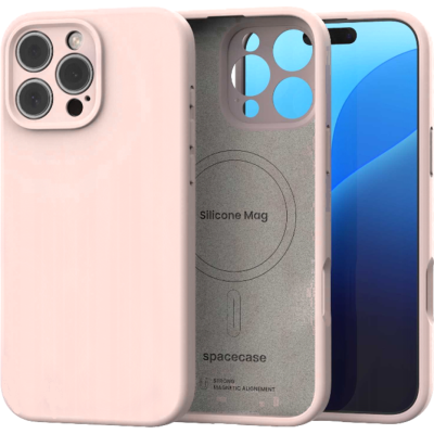 Θήκη iPhone 16 Pro Max Spacecase Silicone Mag Case Σιλικόνης με MagSafe - Baby Pink (5905719137946)