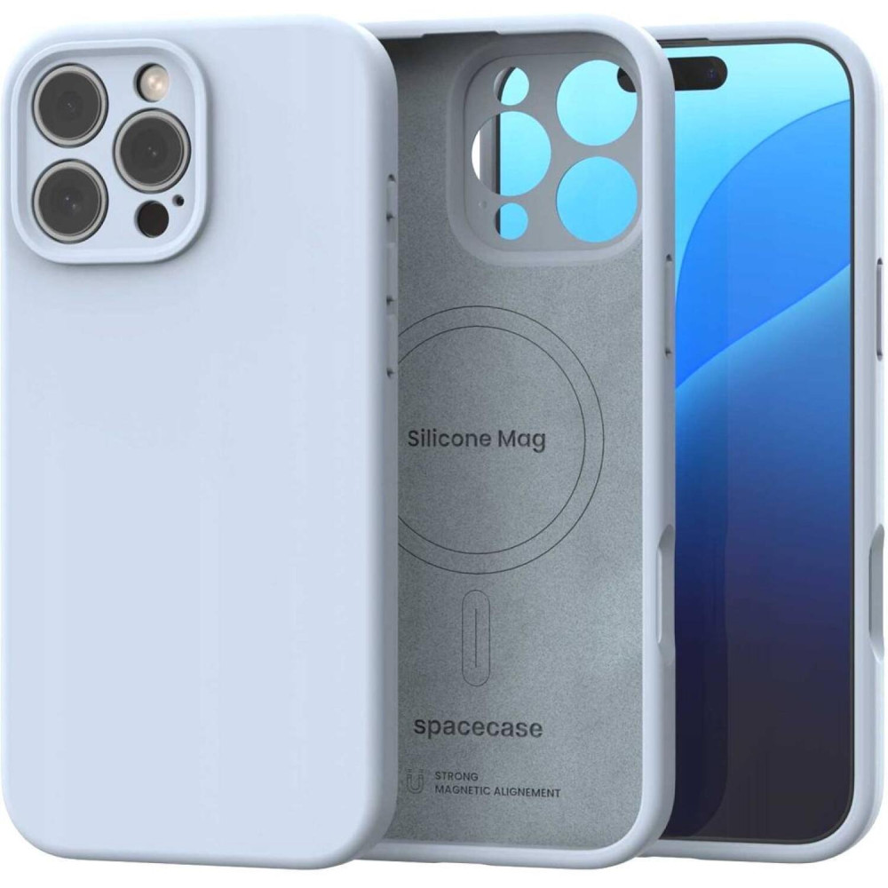 Θήκη iPhone 16 Pro Max Spacecase Silicone Mag Case Σιλικόνης με MagSafe - Baby Blue (5905719119409)