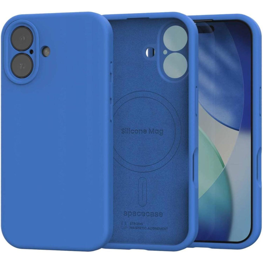 Θήκη iPhone 16 Spacecase Silicone Mag Case Σιλικόνης με MagSafe - Blue (5905719111915)