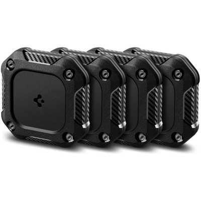 Θήκη AirTag Spigen Tough Armor IP Αυτοκόλλητη Σκληρή Αδιάβροχη IPX8 4 Τεμάχια - Black (ACS10464)