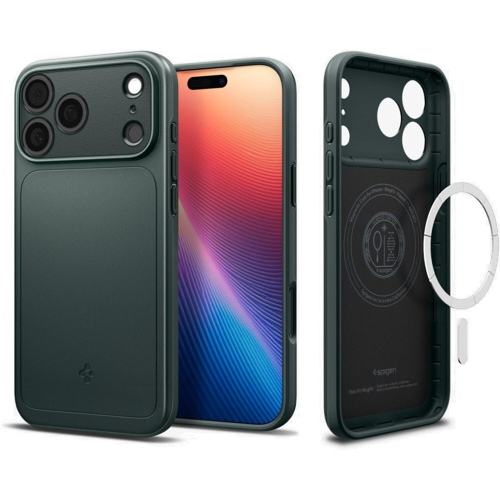 Θήκη iPhone 17 Pro Max Spigen Thin Fit MagFit Ανθεκτική Σκληρή με MagSafe - Abyss Green (ACS10275)