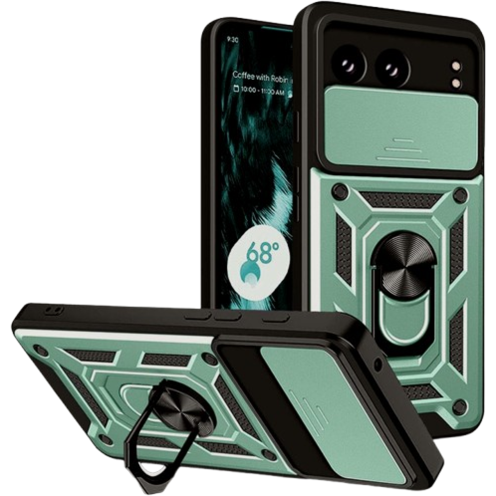 Θήκη OnePlus Nord 4 Techsuit CamShield Ανθεκτική με Κάλυμμα για την Κάμερα & Μεταλλικό Ring Holder - Green (5949419236578)