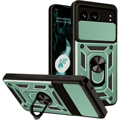 Θήκη OnePlus Nord 4 Techsuit CamShield Ανθεκτική με Κάλυμμα για την Κάμερα & Μεταλλικό Ring Holder - Green (5949419236578)