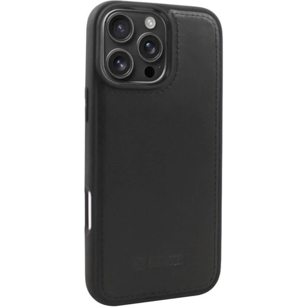 Θήκη iPhone 16 Pro Max iCarer Leather TPU Back Cover Δερμάτινη με TPU Bumper & MagSafe - Black (WMI16250901-BK)