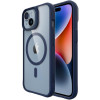 Θήκη iPhone 15 / 14 / 13 Buddi Hybrid Σκληρή Διάφανη με MagSafe - Transparent / Blue (8719246493447)