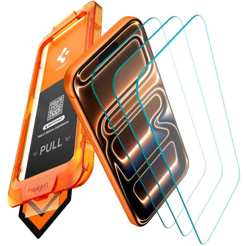 Tempered Glass iPhone 17 Pro Spigen GLAS.tR AlignMaster S Αντιχαρακτικό Γυαλί Προστασίας Οθόνης 3 Τεμάχια - Clear (AGL10103)