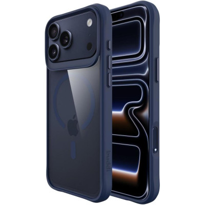 Θήκη iPhone 17 Pro Buddi Hybrid Σκληρή Διάφανη με MagSafe - Transparent / Blue (8719246492471)