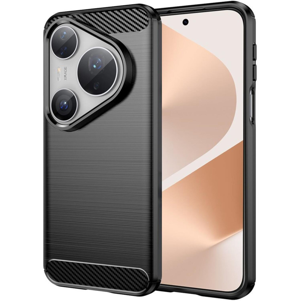 Θήκη Huawei Pura 80 Pro / Pura 80 Ultra Techsuit Carbon Silicone Σιλικόνης - Black (5949419333772)