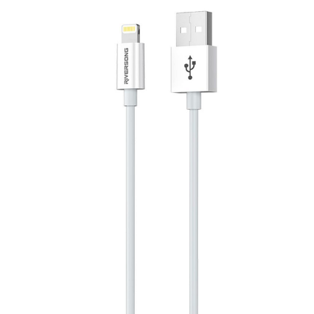 Riversong Lotus 08 - Καλώδιο Φόρτισης και Μεταφοράς Δεδομένων 3A USB σε Lightning - 120cm - White (CL71)