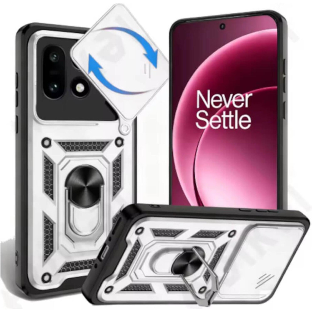 Θήκη OnePlus 15 Bodycell Armor Slide Ανθεκτική με Κάλυμμα για την Κάμερα & Μεταλλικό Ring Holder - Silver (5206015084911)