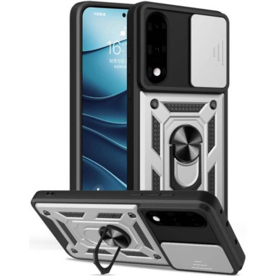 Θήκη OnePlus Nord 5 Bodycell Armor Slide Ανθεκτική με Κάλυμμα για την Κάμερα & Μεταλλικό Ring Holder - Silver (5206015084942)