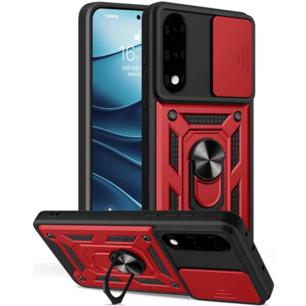 Θήκη OnePlus Nord 5 Bodycell Armor Slide Ανθεκτική με Κάλυμμα για την Κάμερα & Μεταλλικό Ring Holder - Red (5206015084935)