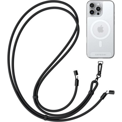 Λουράκι Λαιμού Satechi OntheGo για Θήκες Κινητών / Smartphones με Καλώδιο Type-C σε Type-C 150cm 60W - Black (ST-LOTGLK)