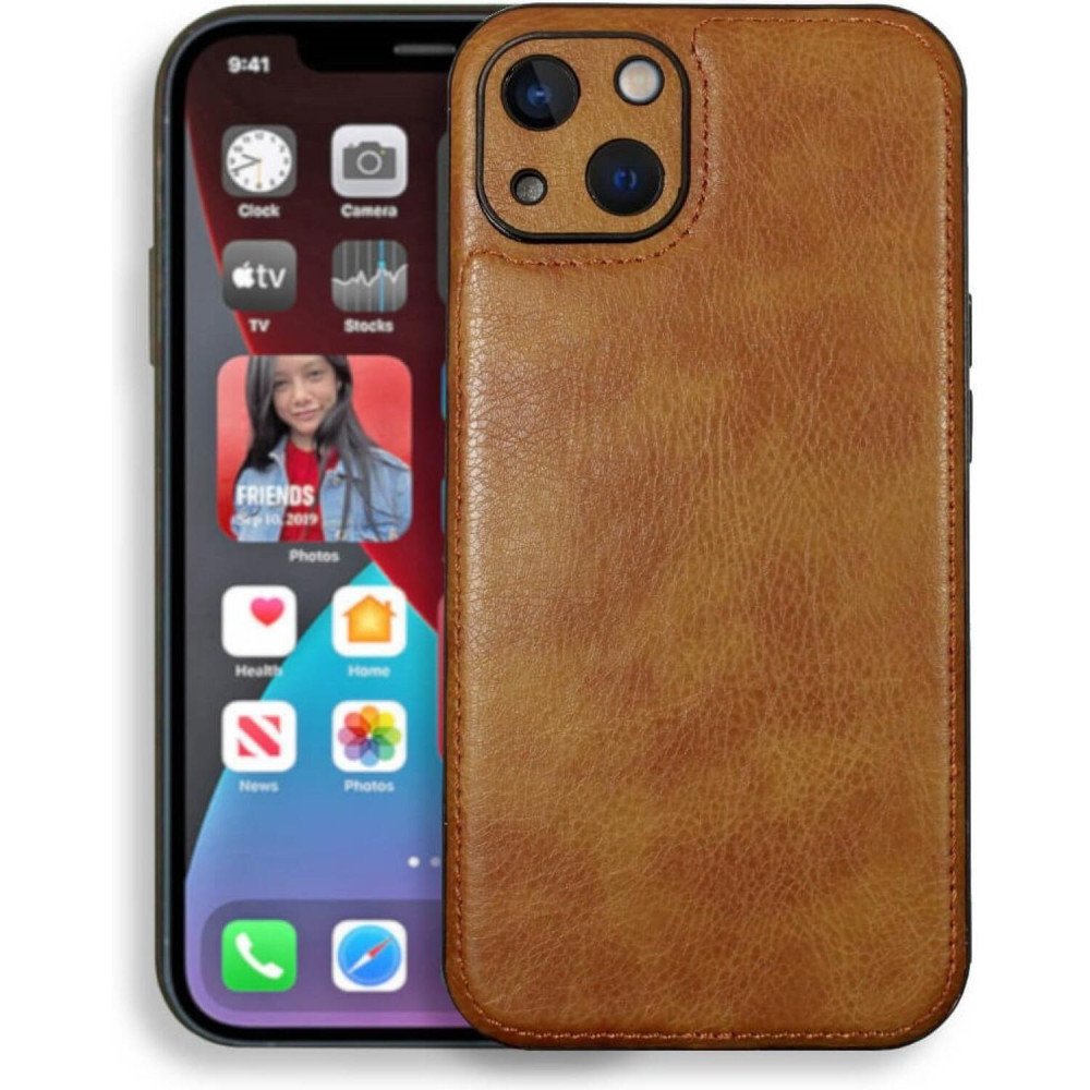 Θήκη iPhone 14 Plus Bodycell Prestige Backcover με Πλαίσιο Κάμερας - Brown (5206015068294)