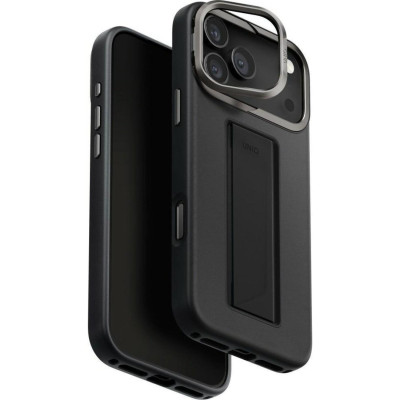 Θήκη iPhone 17 Pro Max Uniq Heldro Pro Σκληρή με KickStand / FlexGrip & MagSafe - Dallas Black (UNIQ-IP6.9P(2025)-HELPMDBLK)