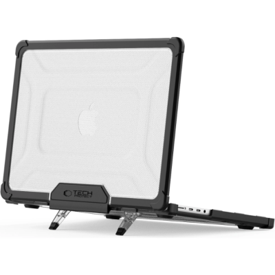 Θήκη MacBook Pro 14" 2025 / 2021 Tech-Protect SmartShell Pro Ανθεκτική Σκληρή με KickStand - Black / Clear (5906302335626)