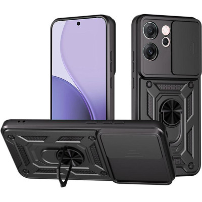 Θήκη Oppo Reno14 F / 14 FS Techsuit CamShield Ανθεκτική με Κάλυμμα για την Κάμερα & Μεταλλικό Ring Holder - Black (5949419323643)