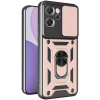 Θήκη Oppo Reno14 F / 14 FS Techsuit CamShield Ανθεκτική με Κάλυμμα για την Κάμερα & Μεταλλικό Ring Holder - Rose Gold (5949419334205)