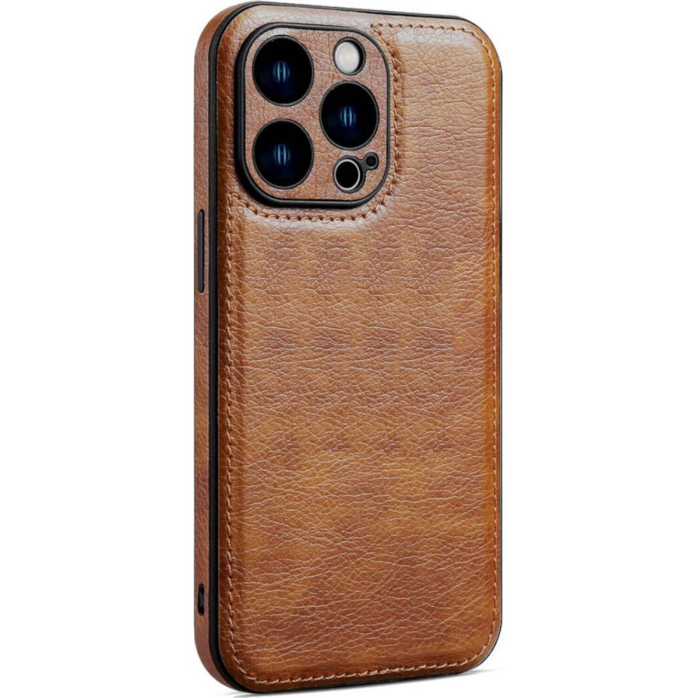 Θήκη iPhone 13 Pro Max Bodycell Prestige Backcover με Πλαίσιο Κάμερας - Brown (5206015068218)