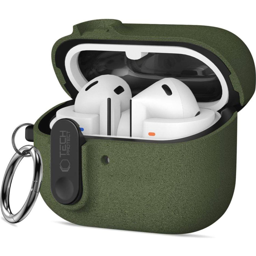 Θήκη Samsung Galaxy Buds 3 / 3 FE / 3 Pro Tech-Protect Slim Hook Σκληρή - Olive Green (5906302352760)