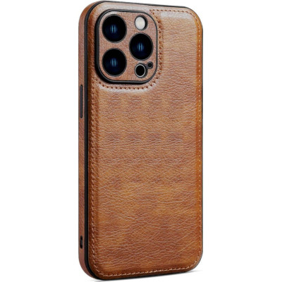 Θήκη iPhone 14 Pro Max Bodycell Prestige Backcover με Πλαίσιο Κάμερας - Brown (5206015068379)