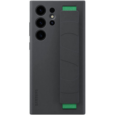 Official Samsung Silicone Grip - Θήκη Σιλικόνης με Λουράκι Χειρός - Samsung Galaxy S23 Ultra - Black (EF-GS918TBEGWW)