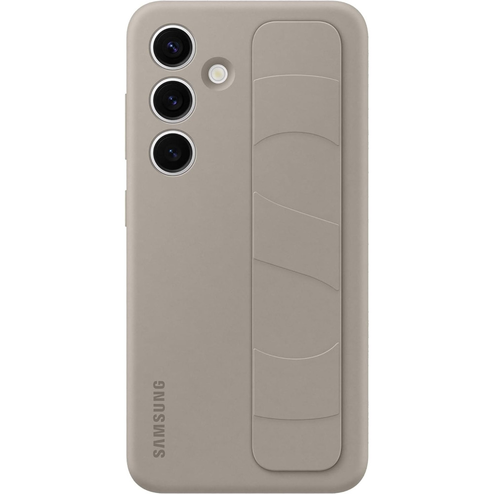 Θήκη Σιλικόνης με Λουράκι Χειρός - Samsung Galaxy S24 - Official Samsung Standing Grip Case - Taupe (EF-GS921CUEGWW)