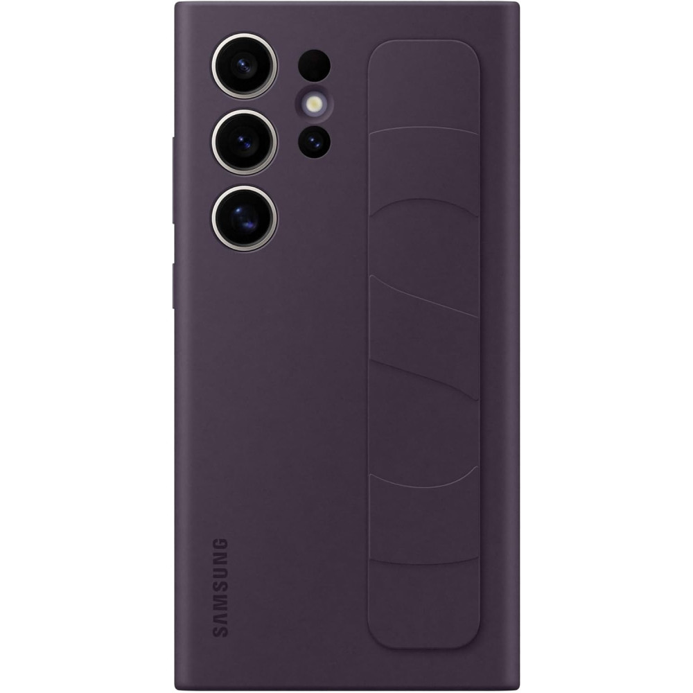 Θήκη Σιλικόνης με Λουράκι Χειρός - Samsung Galaxy S24 Ultra - Official Samsung Standing Grip Case - Dark Violet (EF-GS928CEEGWW)