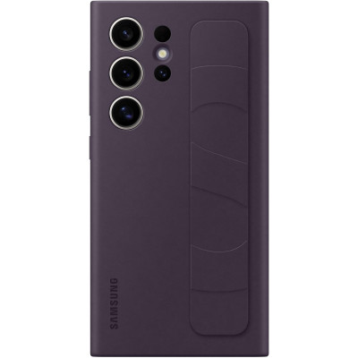 Θήκη Σιλικόνης με Λουράκι Χειρός - Samsung Galaxy S24 Ultra - Official Samsung Standing Grip Case - Dark Violet (EF-GS928CEEGWW)