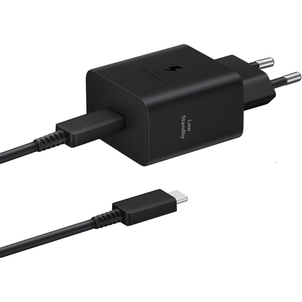 Φορτιστής Official Samsung New Fast GaN Travel Charger Γρήγορος Ταξιδιού με 1 x Θύρα Type-C & με Καλώδιο Type-C σε Type-C 180cm 45W - Black (EP-T4511XBEGEU)