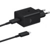 Φορτιστής Official Samsung New Fast GaN Travel Charger Γρήγορος Ταξιδιού με 1 x Θύρα Type-C & με Καλώδιο Type-C σε Type-C 180cm 45W - Black (EP-T4511XBEGEU)