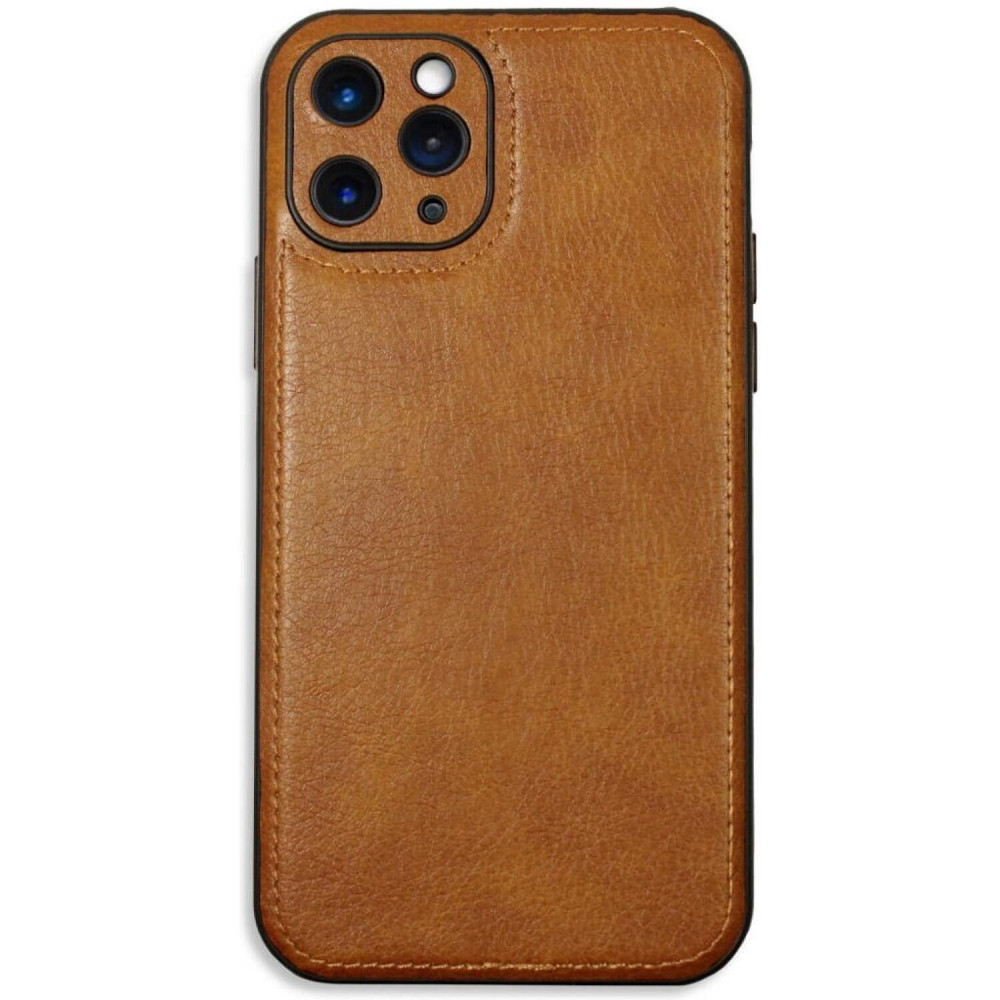 Θήκη iPhone 11 Pro Max Bodycell Prestige Backcover με Πλαίσιο Κάμερας - Brown (5206015067976)