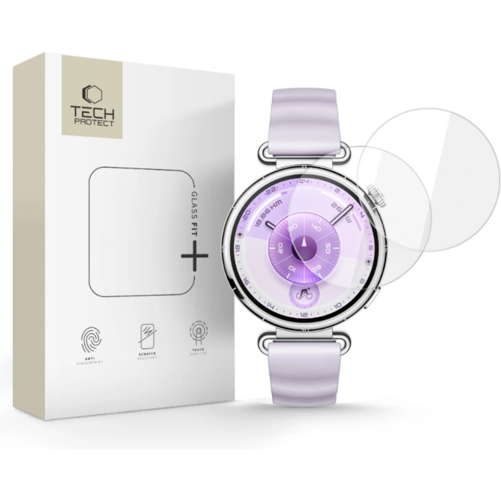 Tempered Glass Huawei Watch GT 6 41mm Tech-Protect Glass Fit+ Αντιχαρακτικό Γυαλί Προστασίας Οθόνης 2 Τεμάχια - Clear (5906302335367)