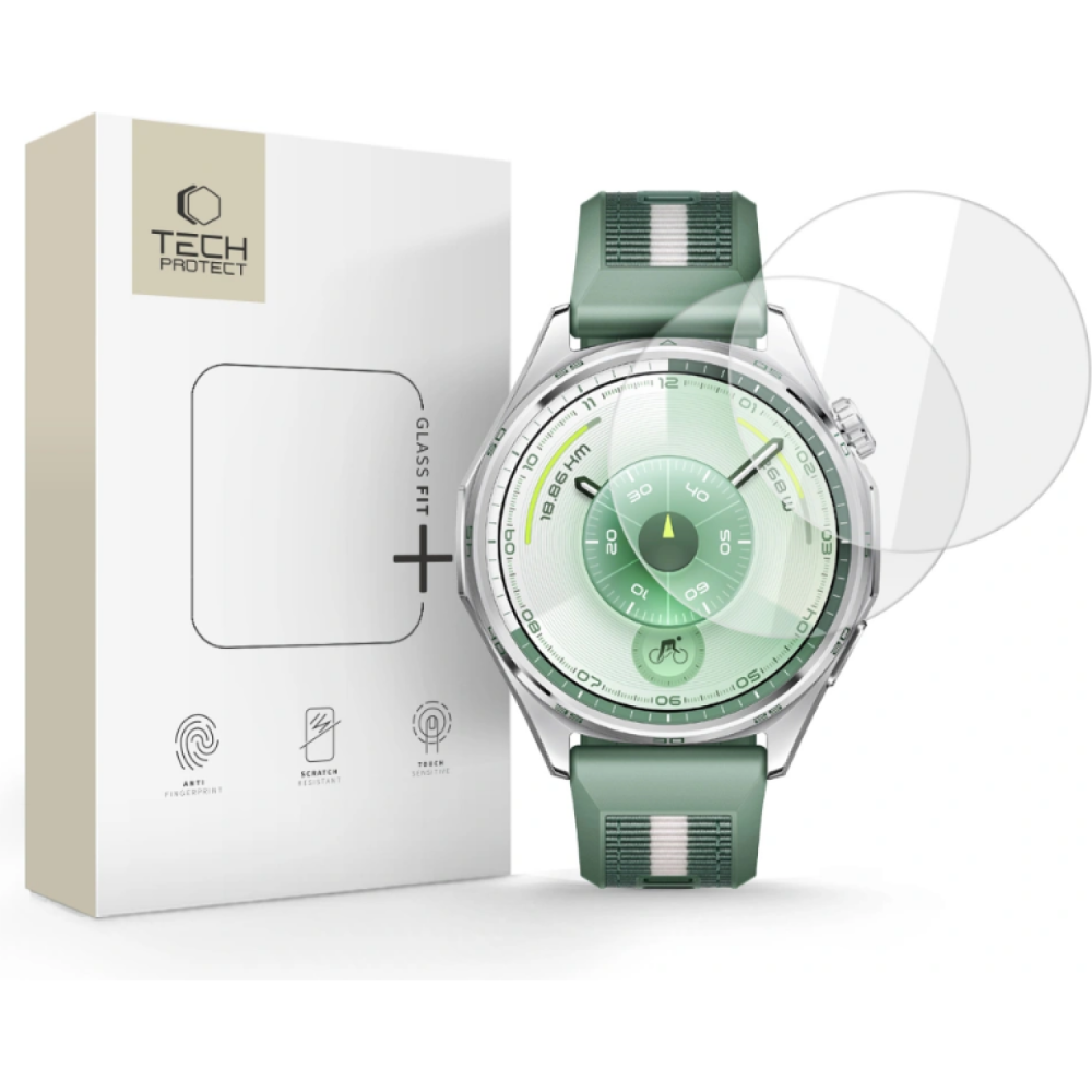 Tempered Glass Huawei Watch GT 6 46mm Tech-Protect Glass Fit+ Αντιχαρακτικό Γυαλί Προστασίας Οθόνης 2 Τεμάχια - Clear (5906302335374)