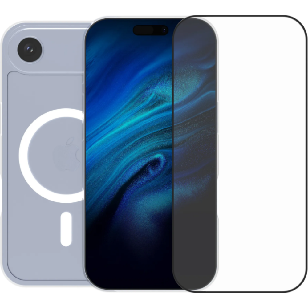 Θήκη & Tempered Glass iPhone Air Vivid Set MagSafe Hybrid Case Σετ Διάφανη Σκληρή με MagSafe & Full Face Αντιχαρακτικό Γυαλί Προστασίας Οθόνης - Transparent / Black (CS-MGS TR 1-2508002)