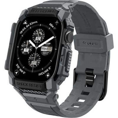 Θήκη Apple Watch 11 / 10 46mm Spigen Rugged Armor Pro Unibody Σιλικόνης - Dark Gray (ACS08605)
