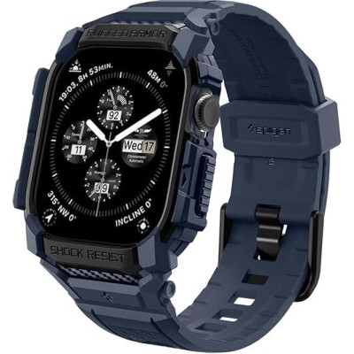 Θήκη Apple Watch 11 / 10 46mm Spigen Rugged Armor Pro Unibody Σιλικόνης - Navy Blue (ACS08606)