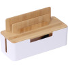 Κουτί Οργάνωσης Καλωδίων Relaxdays από Μπαμπού με Βάση για Tablets / Κινητά 16 x 30 x 13 cm - White / Light Brown (10052394_8248)