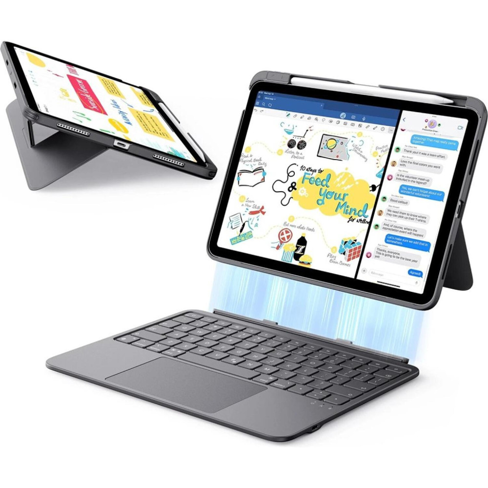 Θήκη iPad (A16) 11th Gen. 2025 11" / 10th Gen. 2022 10.9" ESR Flex Keyboard Case με Υποδοχή για Apple Pencil & Αποσπώμενο Πληκτρολόγιο Bluetooth US - Dark Gray (4894240274989)