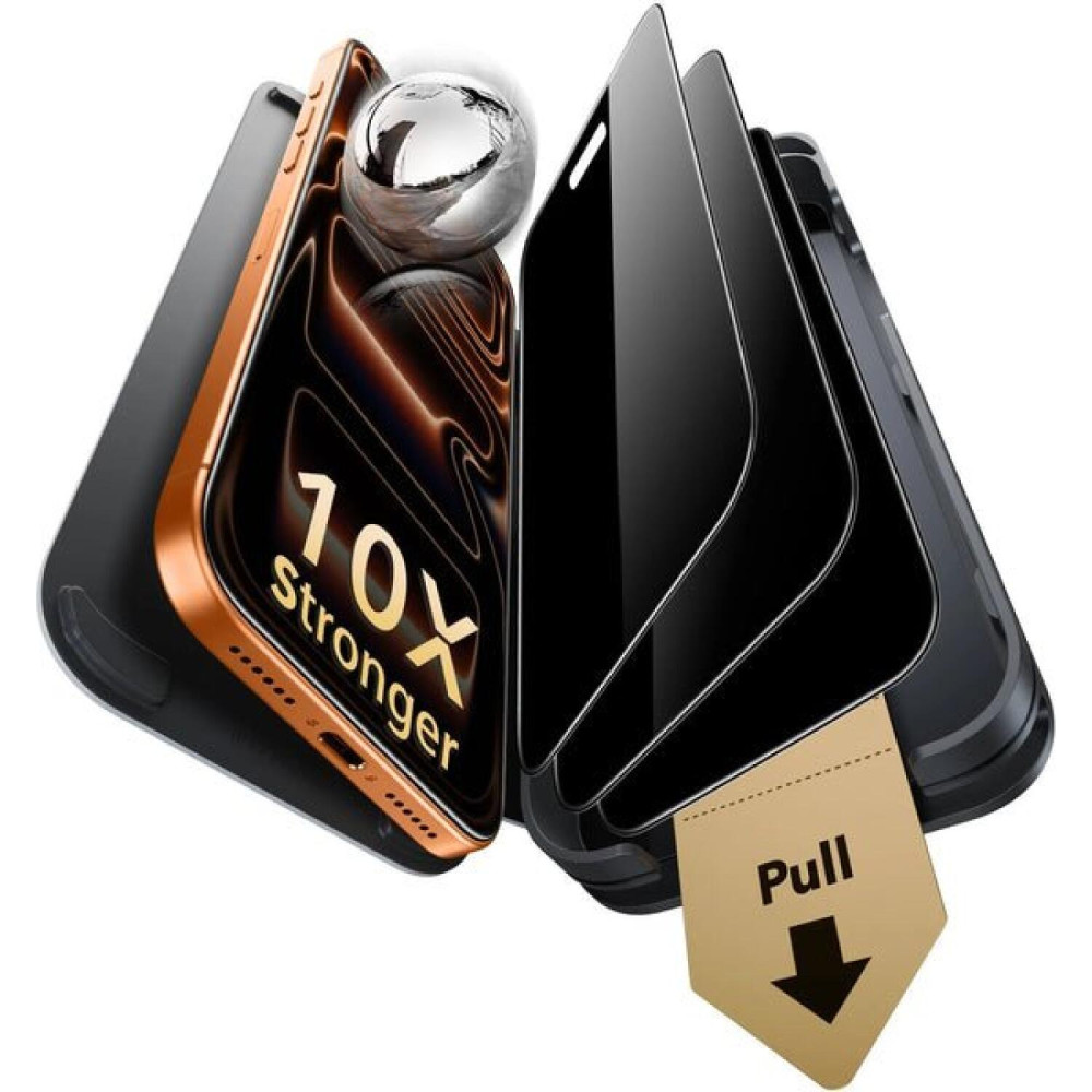 Tempered Glass iPhone 17 Pro ESR UltraFit Armorite Pro Corning Gorilla Glass Privacy Full Face Αντιχαρακτικό Γυαλί Προστασίας Απορρήτου Οθόνης 3 Τεμάχια - Black (4894240285893)