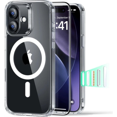 Θήκη & Tempered Glass iPhone 17 ESR Classic Hybrid Magnetic Set Ανθεκτική με MagSafe & Full Face Αντιχαρακτικό Γυαλί Προστασίας Οθόνης - Clear (4894240288566)