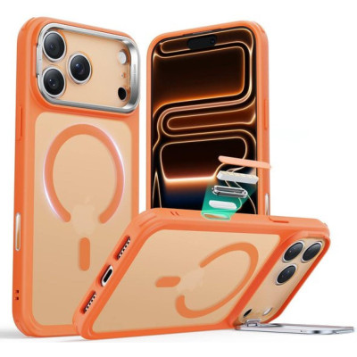 Θήκη iPhone 17 Pro Max ESR Classic Hybrid Magnetic with Stash Stand Ανθεκτική με MagSafe / Kickstand & Κάλυμμα για Camera Control - Frosted Orange (4894240291665)