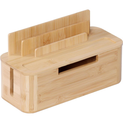 Κουτί Οργάνωσης Καλωδίων Relaxdays από Μπαμπού με Βάση για Tablets / Κινητά 16 x 30 x 13 cm - Natural (10052374)