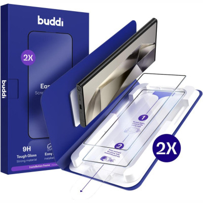 Tempered Glass Samsung Galaxy S24 Ultra Buddi Easy Fit Full Face Αντιχαρακτικό Γυαλί Προστασίας Οθόνης 2 Τεμάχια - Black (8719246545726)