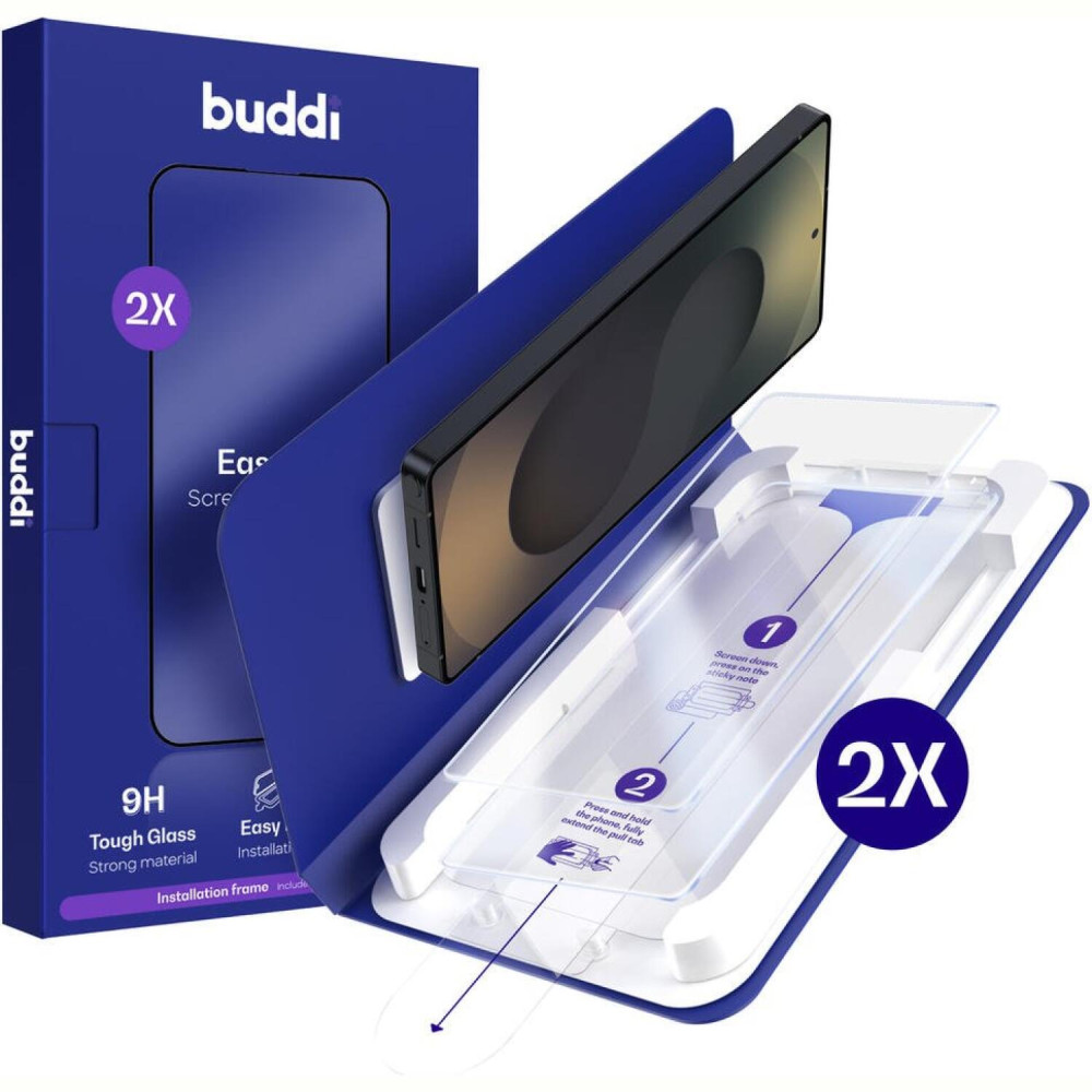 Tempered Glass Samsung Galaxy S25 Ultra Buddi Easy Fit Αντιχαρακτικό Γυαλί Προστασίας Οθόνης 2 Τεμάχια - Clear (8719246545757)