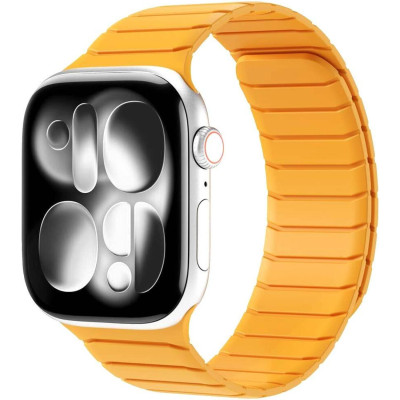 Λουράκι Apple Watch Ultra/SE/11/10/9/8/7/6/5/4 (49/46/45/44mm) Buddi Fuse Μαγνητικό Σιλικόνης - Yellow (8719246551000)