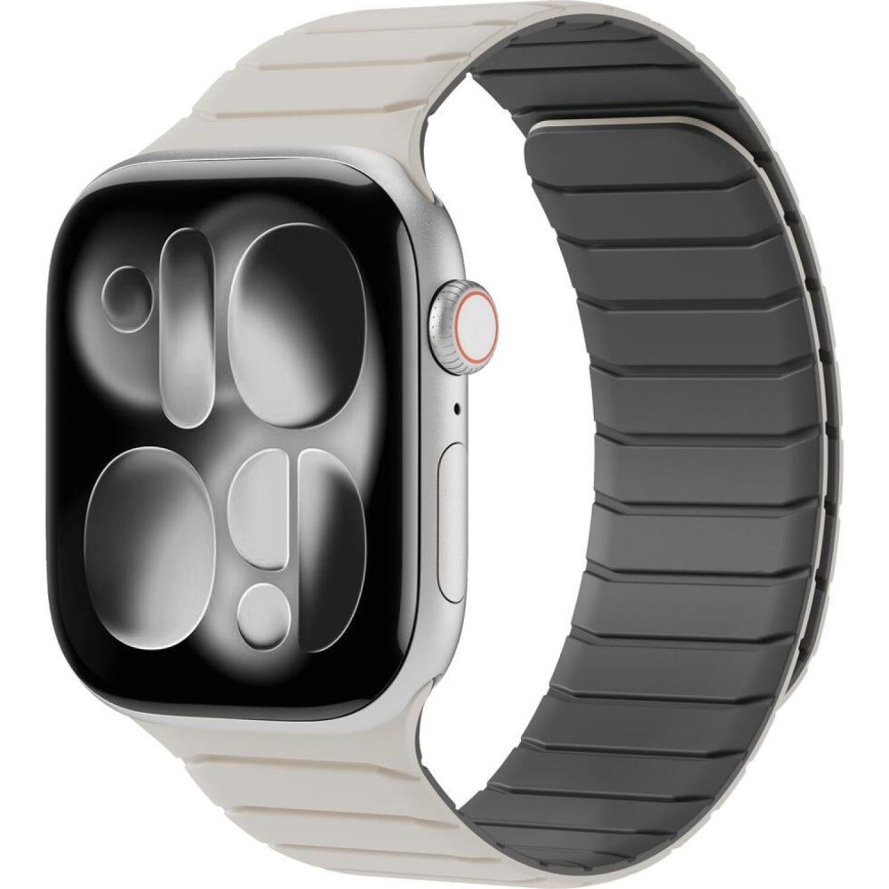 Λουράκι Apple Watch Ultra/SE/11/10/9/8/7/6/5/4 (49/46/45/44mm) Buddi Fuse Μαγνητικό Σιλικόνης - Starlight (8719246551031)