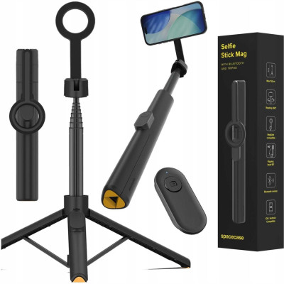 Τρίποδο Spacecase Selfie Stick Mag ST13-B Ασύρματο Bluetooth με MagSafe & Τηλεχειριστήριο - Black (5905719138301)