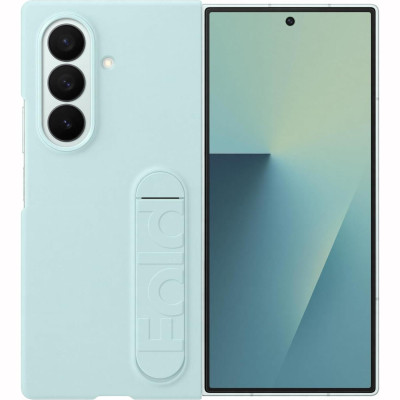 Θήκη Samsung Galaxy Z Fold7 Official Samsung Silicone Case Σιλικόνης με KickStand & Μεμβράνη Προστασίας Οθόνης - Mint (EF-MF966CMEGWW)
