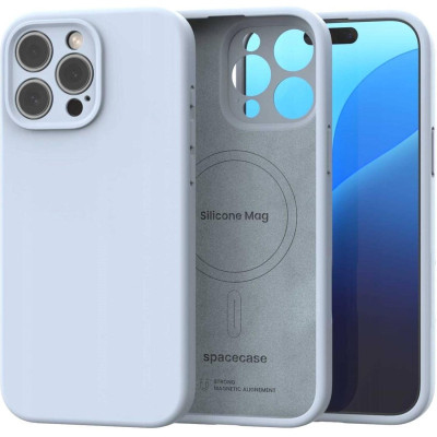 Θήκη iPhone 15 Pro Spacecase Silicone Mag Case Σιλικόνης με MagSafe - Baby Blue (5905719137830)